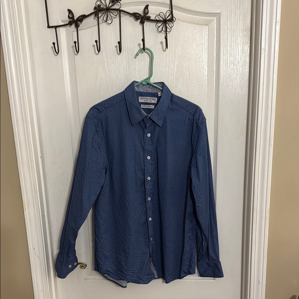 Classic Blue Casual Button Down Shirt:  LOOKS BRAND NEW